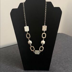 Modern Silver Geometric Link Necklace for Women